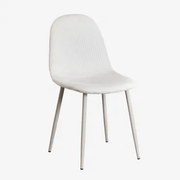 Pack De 4 Cadeiras De Jantar Glamm Toupeira Claro & Bombazina Crema Linho & Bombazina - Sklum