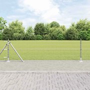vidaXL Cerca Euro da com 7 postes flangados, 0,4 x 10m em aço galvanizado