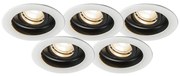Conjunto de 5 focos embutidos modernos em aço branco - Rondoo Design,Moderno