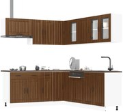 vidaXL 11 peças armário de cozinha conjunto Lucca carvalho castanho