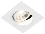 Foco embutido quadrado branco ajustável - Chuck 70 Moderno