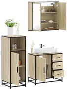 vidaXL 3 pcs conj. móveis casa banho derivados madeira carvalho sonoma