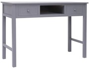 vidaXL Secretária 108x45x76 cm madeira de paulownia maciça cinzento