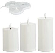 Conjunto de 3 Velas LED Recarregáveis Brancas 7,5 cm - Donner