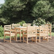 7 pcs conjunto de jantar para jardim madeira de pinho maciça