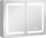 HOMCOM Armário espelhado para banheiro com iluminação LED, 60 x 80 cm, armário de banheiro com antiembaçamento, dimável em 3 níveis | Aosom Portugal