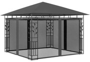 vidaXL Gazebo com rede mosquiteira 3x3x2,73 m 180 g/m² antracite