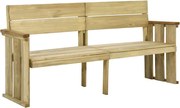 vidaXL Banco de jardim 172 cm pinho impregnado