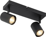 Plafon moderno preto 2-luzes ajustável retangular - Jeana