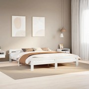 Cama sem colchão 180x200 cm madeira de pinho maciça branco