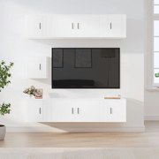 vidaXL Conjunto móveis de TV 7 pcs madeira processada branco