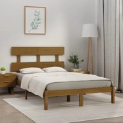 Estrutura de cama super king 180x200 cm madeira castanho-mel