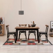 Conjunto de Mesa de Jantar Extensível e Cadeiras Oliver – Preto – Mesa