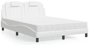 Cama com colchão 120x200 cm couro artificial branco