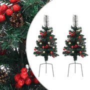 vidaXL Árvores de Natal artificiais de exterior 2 pcs 76 cm PVC
