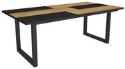 Mesa de sala de jantar | 10 pessoas | 200 | Robusto e estável graças à sua estrutura e pernas sólidas | Ideal para reuniões familiares | Oak e Black |