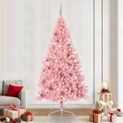 vidaXL Árvore de Natal Artificial Pré-iluminada Rosa 240 cm PVC