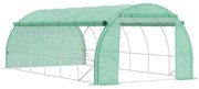 Estufa de Túnel de Jardim 597x300x200 cm com Porta Lateriais e Janelas
