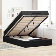 Estrutura de cama otomana com colchão 120x200 cm veludo preto