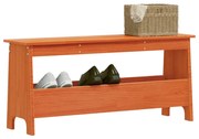vidaXL Banco de corredor 100x28x45 cm pinho maciço castanho cera