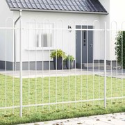 vidaXL Cerca de Jardim Branca com Topo Curvo - 3,4x1,5 m Aço