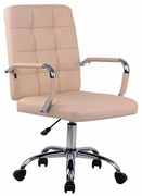 Cadeira de escritório Deli PRO imitação de pele creme