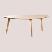 Mesa De Centro Em Mdf E Madeira De Carvalho Yavik Madeira Natural - Sklum