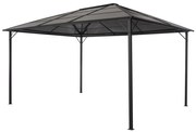 Gazebo com telhado alumínio 4x3x2,6 m preto