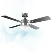 Ventoinha de teto com de 50 W EnergySilence Aero 450, Baixo consumo, 106 cm Diâmetro, Luz, 4 pás reversíveis, 3 Velocidades e Função Inverno, Acabamen