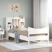 vidaXL Cama sem colchão 90x190 cm madeira de pinho maciça branco