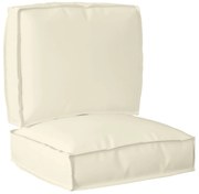 vidaXL Conjunto de Almofadas para Palete 2 pcs Creme Tecido Oxford