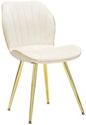 CADEIRA ESPAÇO PARIS CONJUNTO CREME/OURO 2 PCS CM 46X58X77