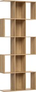 HOMCOM Estante de 5 Níveis Estante de Livros Estreita Estante em Forma de S 80x24x200 cm Carvalho | Aosom Portugal