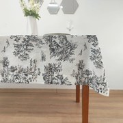 Toalha de Mesa Linho COL Toile de Jouy Black Ponto Aberto