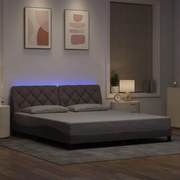 vidaXL Estrutura de cama com LED sem colchão 180x200 cm tecido