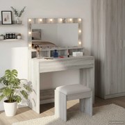 vidaXL Mesa de vestir com prateleira Cinza Sonoma 100 x 41 x 135 cm
