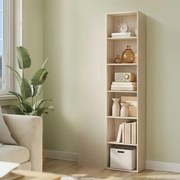 Estante de 6 prateleiras 24 x 40 x 178,5 cm bege natural