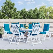 vidaXL Almofadões cadeira encosto alto 6 pcs tecido oxford azul-claro