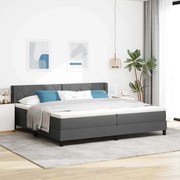 vidaXL Cama Box com Colchão em Cinza Escuro, 200x200 cm, Tecido.