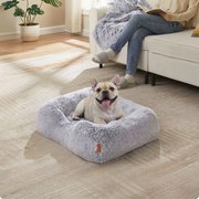 Cama para cães 71 x 55 x 18 cm com rebordos elevados e cobertura amovível cinzento