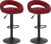 vidaXL Bancos de bar 2 pcs veludo vermelho tinto