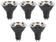 Conjunto de 5 lâmpadas LED GU10 reguláveis AR70 6W 450lm 2700K