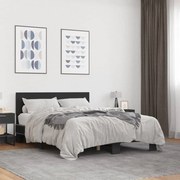 vidaXL Estrutura de cama 120x190 cm derivados de madeira/metal preto
