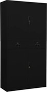 vidaXL Armário de escritório 90x40x180 cm aço preto