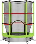 HOMCOM Trampolim Infantil Ø140x190 cm Trampolim para Crianças de 3-6 Anos com Rede de Segurança Carga 45 kg para Interior Verde | Aosom Portugal