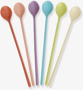 Conjunto de 6 colheres para latte de melamina GLORY DAYS COLORS rice multicolor
