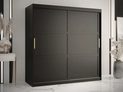 Roupeiro Ferfere 101, Preto, 200x180x62cm, 149 kg, Portas para roupeiro: Deslizante, Número de prateleiras: 9, Número de prateleiras: 9
