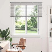 Persiana de Janela com cortinas Manual Prata 80 x 130 cm Alumínio