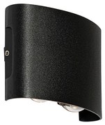 Candeeiro de parede exterior preto com 4 luzes LED IP54 - Silly Moderno