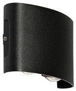 Candeeiro de parede exterior preto com LED 4 luzes IP54 - Silly Moderno